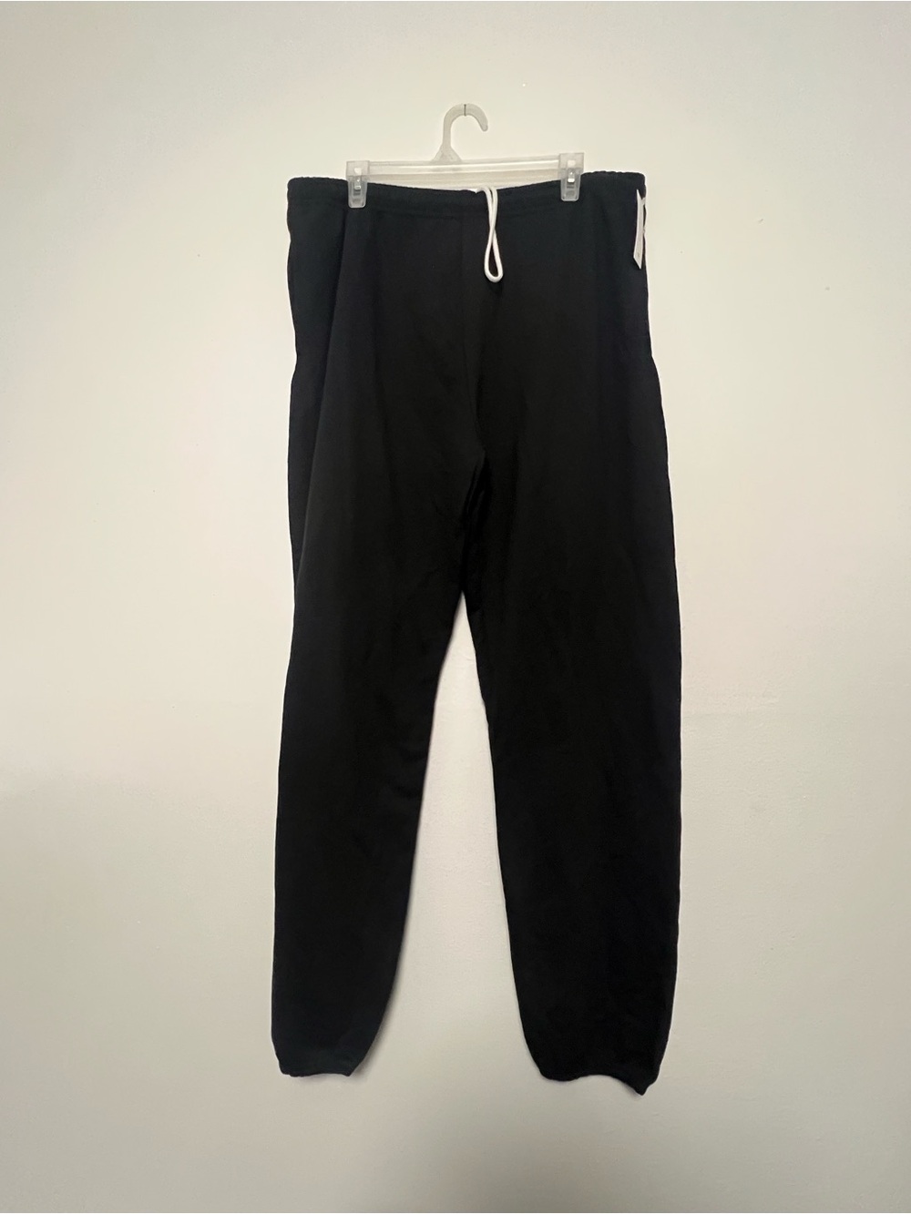 Athletic Works Black Sweatpants with White Drawstring XL New